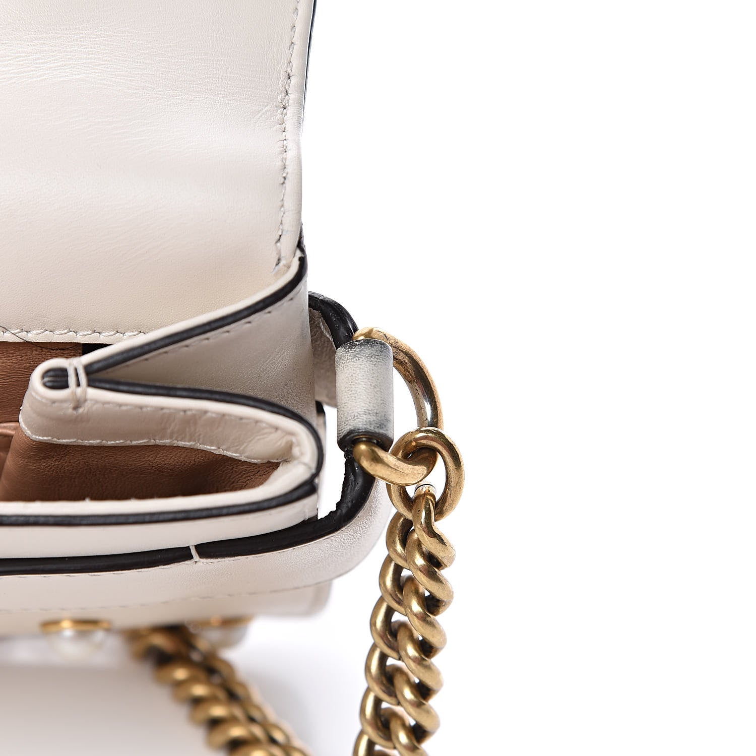 Gucci Nappa Pearl Studded Mini Queen Margaret Broadway Shoulder Bag Mystic White 13 of 15