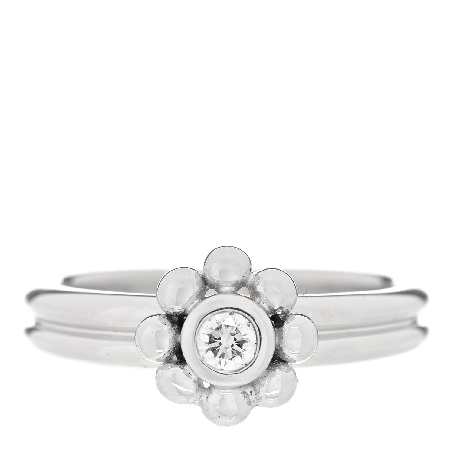 Tiffany 18K White Gold Diamond Paloma Picasso Jolie Flower Ring 49 5 1 of 6