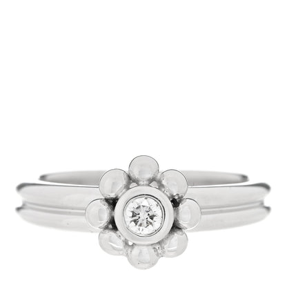 Tiffany 18K White Gold Diamond Paloma Picasso Jolie Flower Ring 49 5 1 of 6
