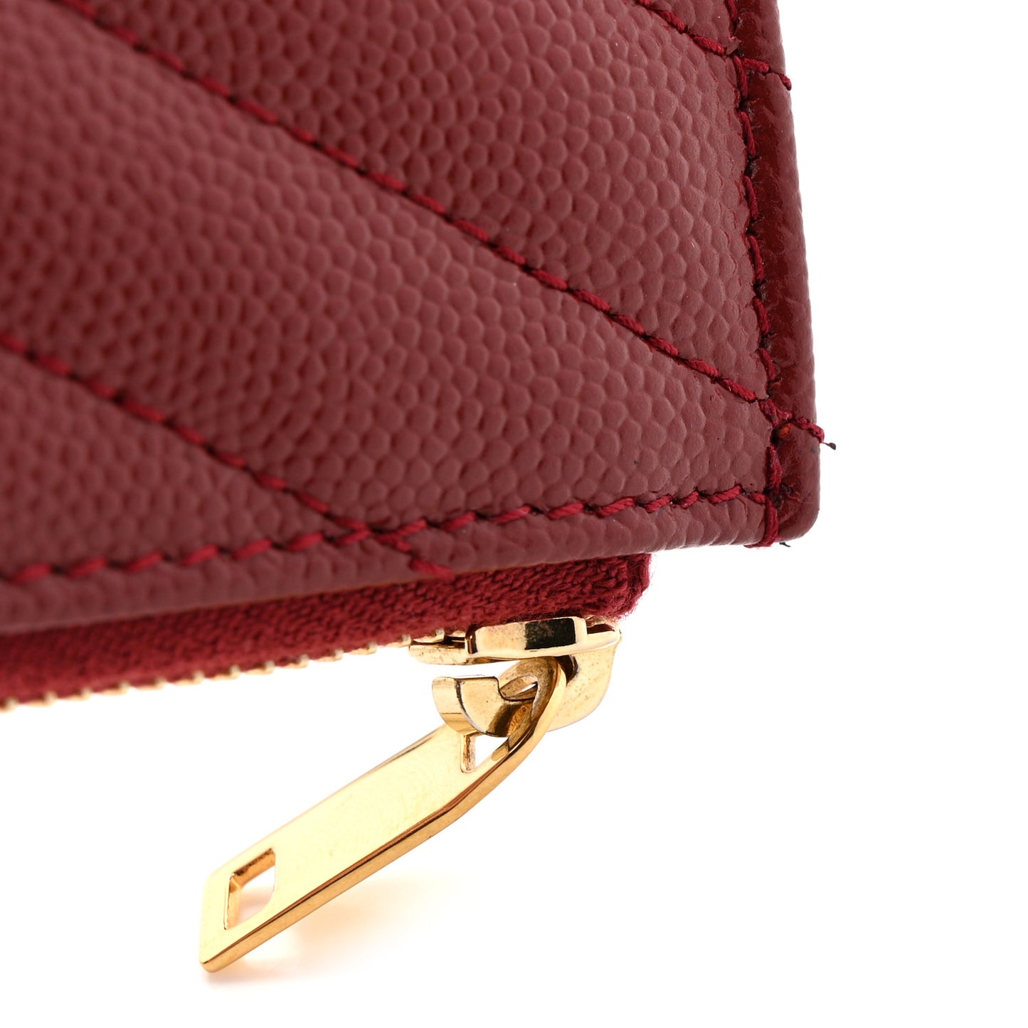 Grain De Poudre Matelasse Chevron Monogram Fragments Zippered Card Case Opyum Red