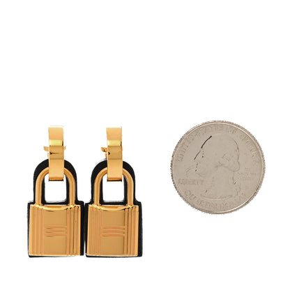 Hermes Gold Swift O'Kelly Earrings Black 2 of 6