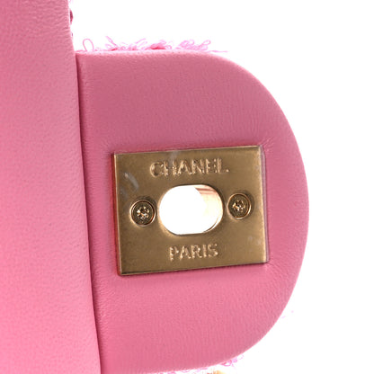 Chanel Tweed Quilted Pearl Twist Mini Square Flap Pink Dark Pink 6 of 11