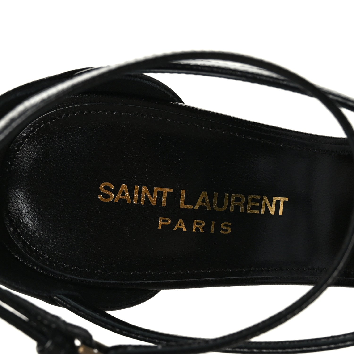 Saint Laurent Calfskin Cassandra 110 Sandals 39 Black Gold 6 of 7