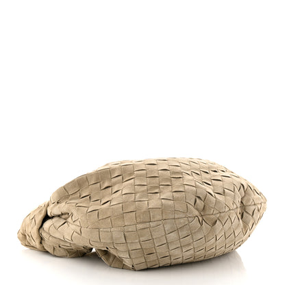 Bottega Veneta Suede Calfskin Intrecciato Teen Jodie Hobo Taupe 4 of 10