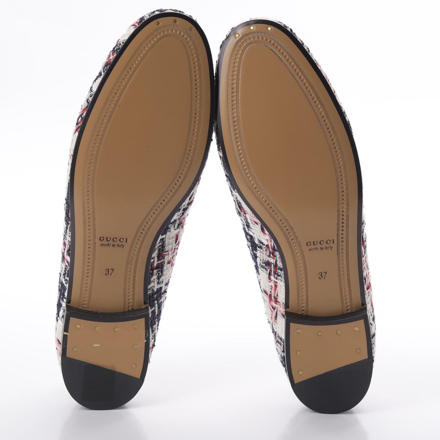 Tweed Check Horsebit Womens Jordaan Loafers 37 Gardenia Ink Blue Agata