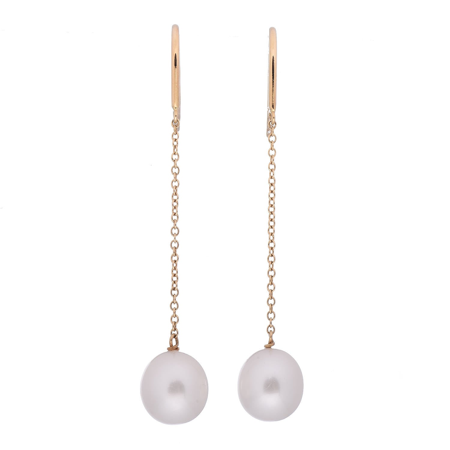 Tiffany 18K Yellow Gold Elsa Peretti Pearls By The Yard Drop Earrings 1 of 4