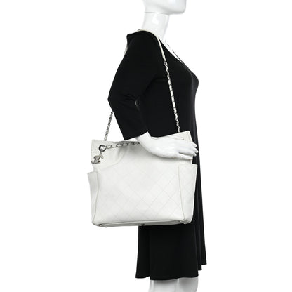 Chanel Caviar Stitched Medium CC Pocket Hobo White 2 of 10