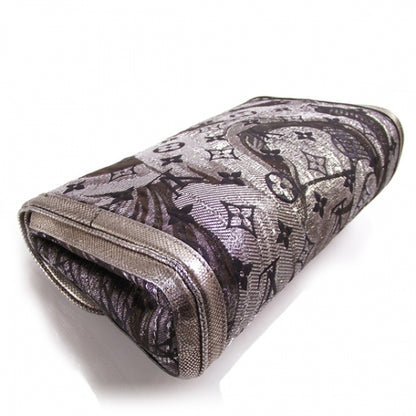 Louis Vuitton Brocade Thalie Clutch Silver 5 of 8