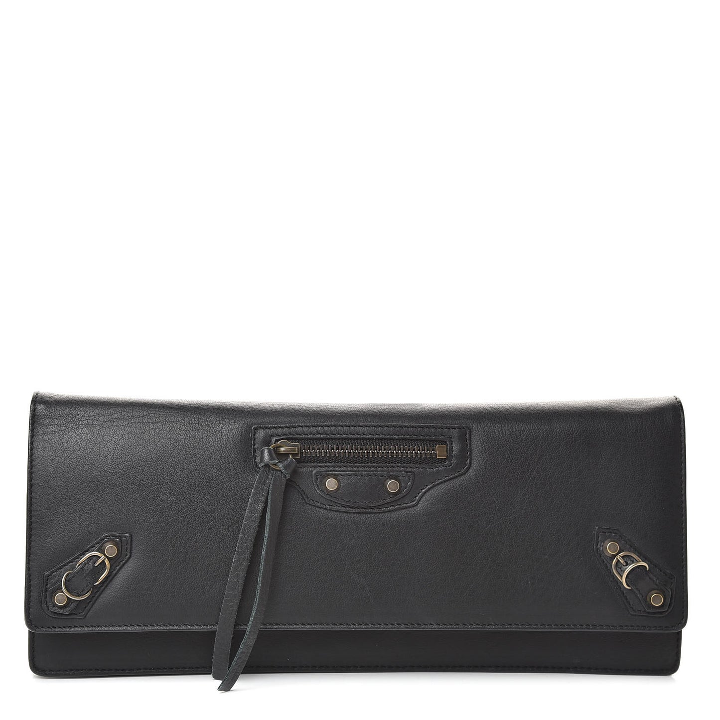 Calfskin Classic Hardware City Long Clutch Black