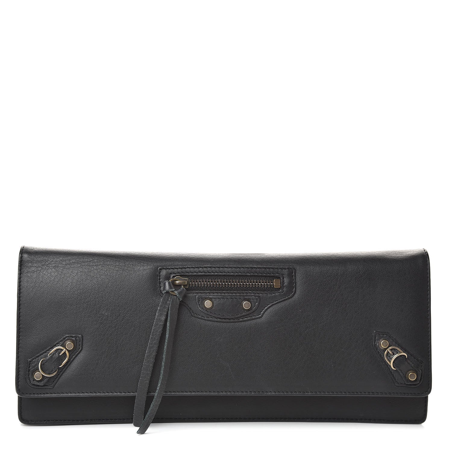 Balenciaga Calfskin Classic Hardware City Long Clutch Black 1 of 8