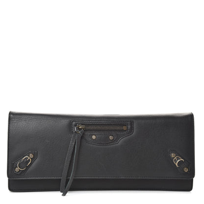 Balenciaga Calfskin Classic Hardware City Long Clutch Black 1 of 8