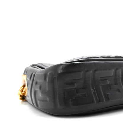 Fendi Nappa Small FF Embossed Midi Chain Baguette Black 8 of 9
