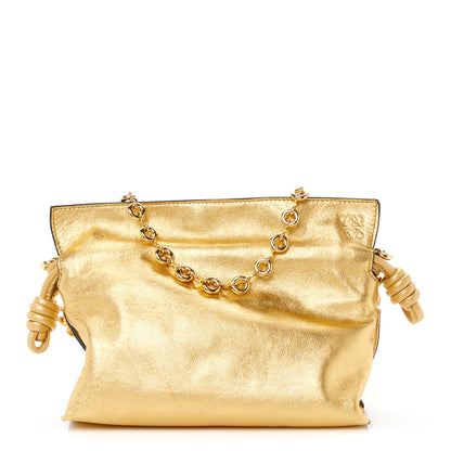 Loewe Metallic Calfskin Mini Chain Flamenco Knot Clutch Gold 1 of 11