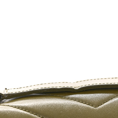 Saint Laurent Calfskin Y Quilted Monogram Medium Loulou Chain Satchel Military Olive 13 of 14