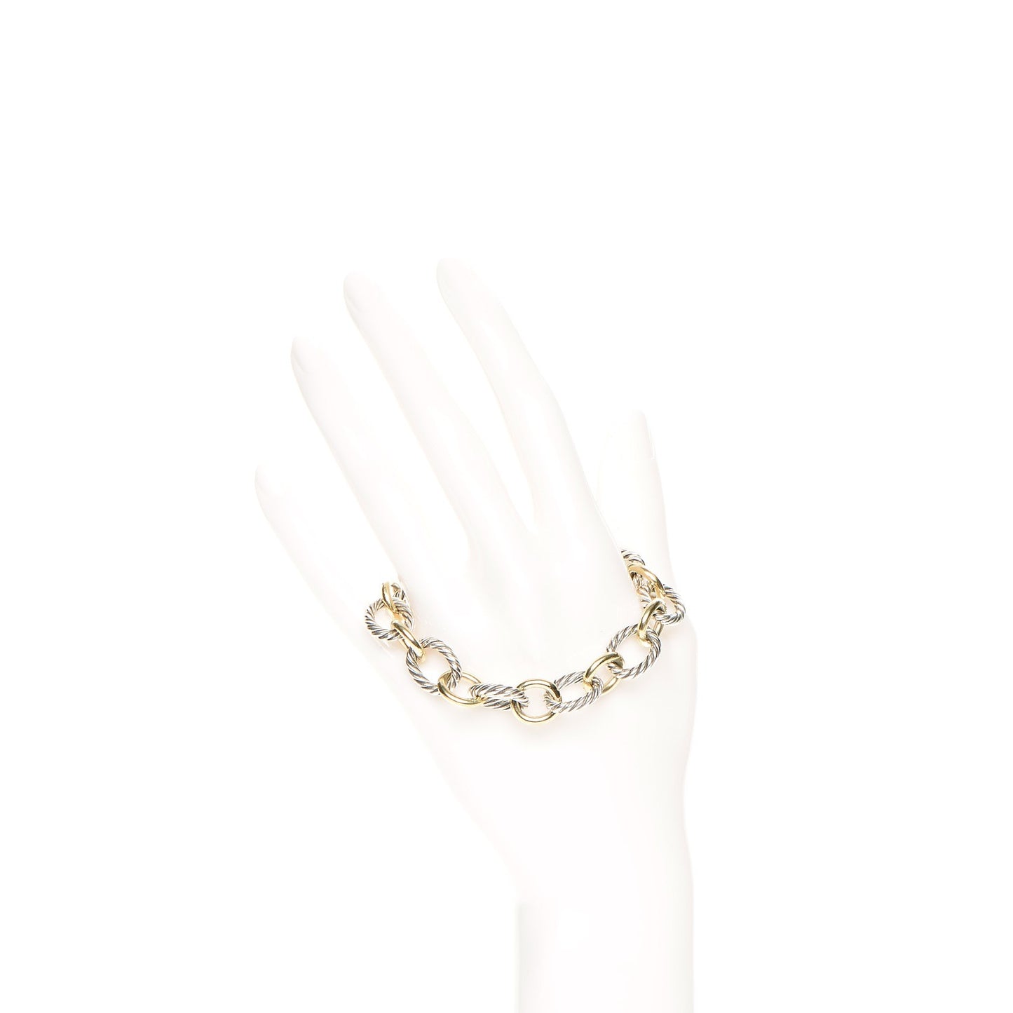 Sterling Silver 18K Yellow Gold 12mm Large Oval Link Bracelet