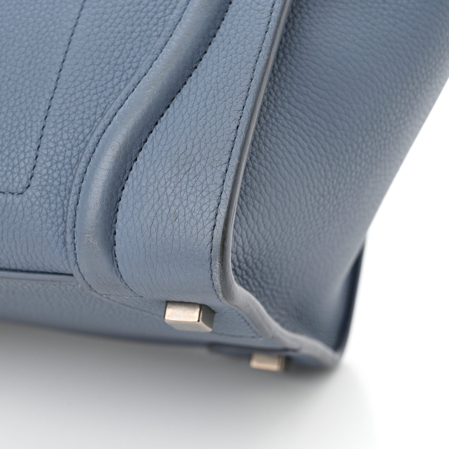 Celine Drummed Calfskin Micro Luggage Medium Blue 16 of 16