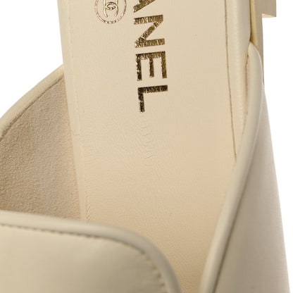 Chanel Lambskin Chain CC Mules 40.5 Ivory 10 of 11