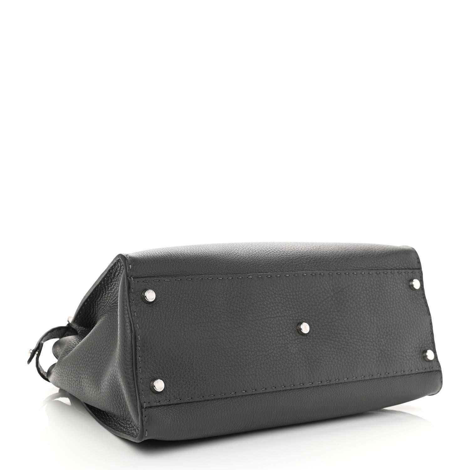 Fendi Cuoio Romano Selleria Bi-Color Large Peekaboo Iconic Satchel Asfalto Latte 4 of 8