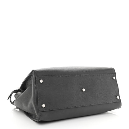 Fendi Cuoio Romano Selleria Bi-Color Large Peekaboo Iconic Satchel Asfalto Latte 4 of 8