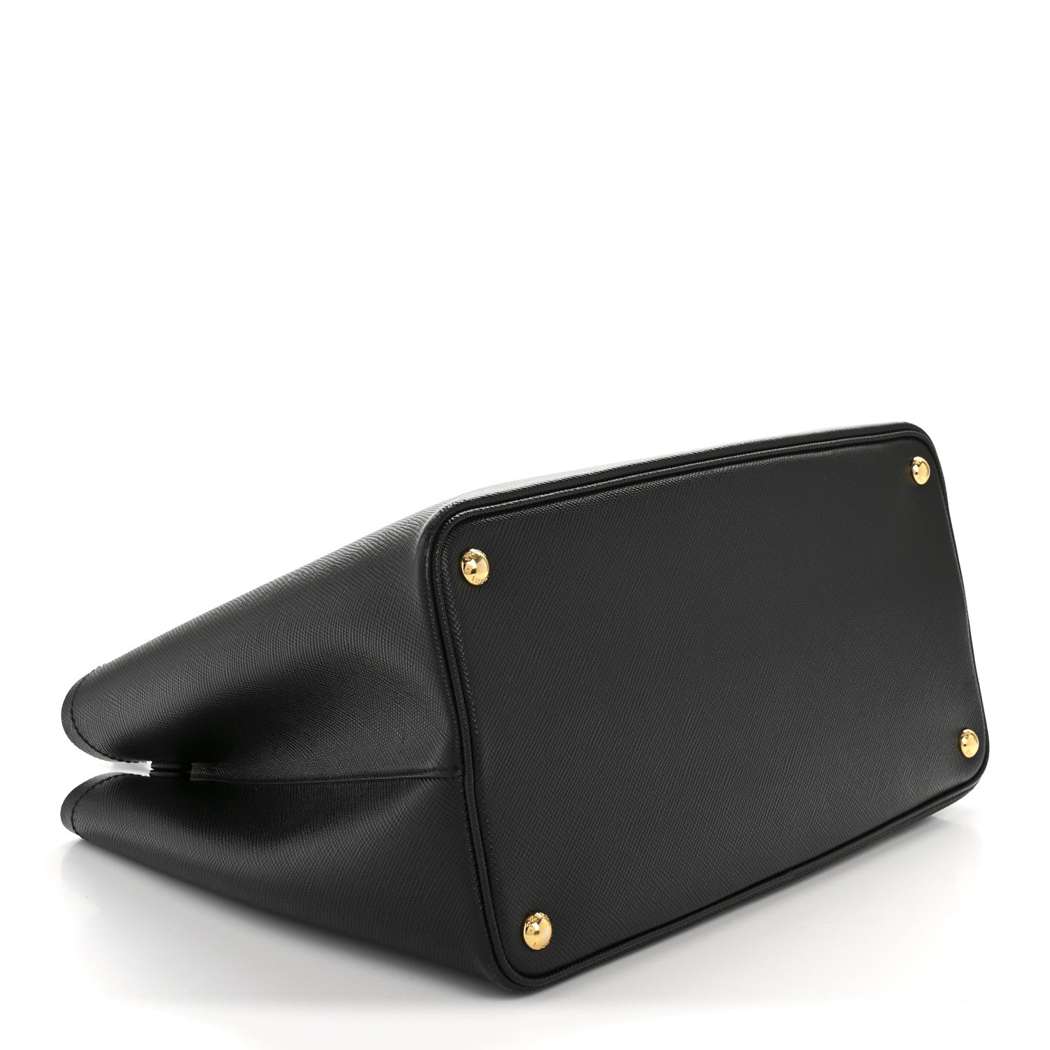Prada Saffiano Cuir Large Double Bag Black Fuoco 4 of 12