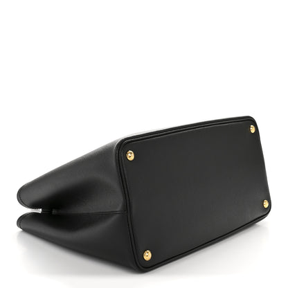 Prada Saffiano Cuir Large Double Bag Black Fuoco 4 of 12