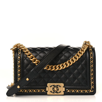 Chanel Caviar Quilted Medium Chain Around Boy Flap Black 1 of 10