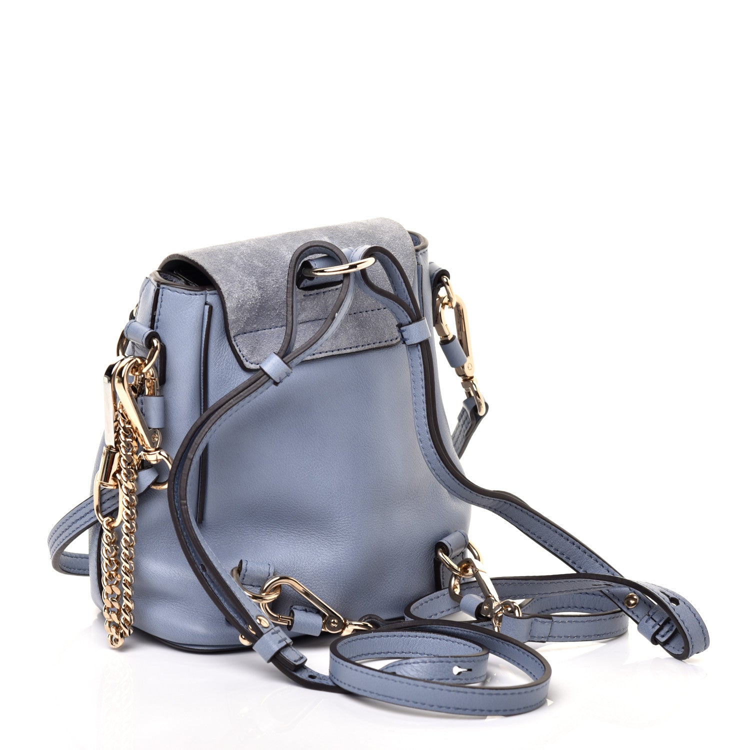 Chloe Suede Calfskin Mini Faye Backpack Washed Blue 2 of 12