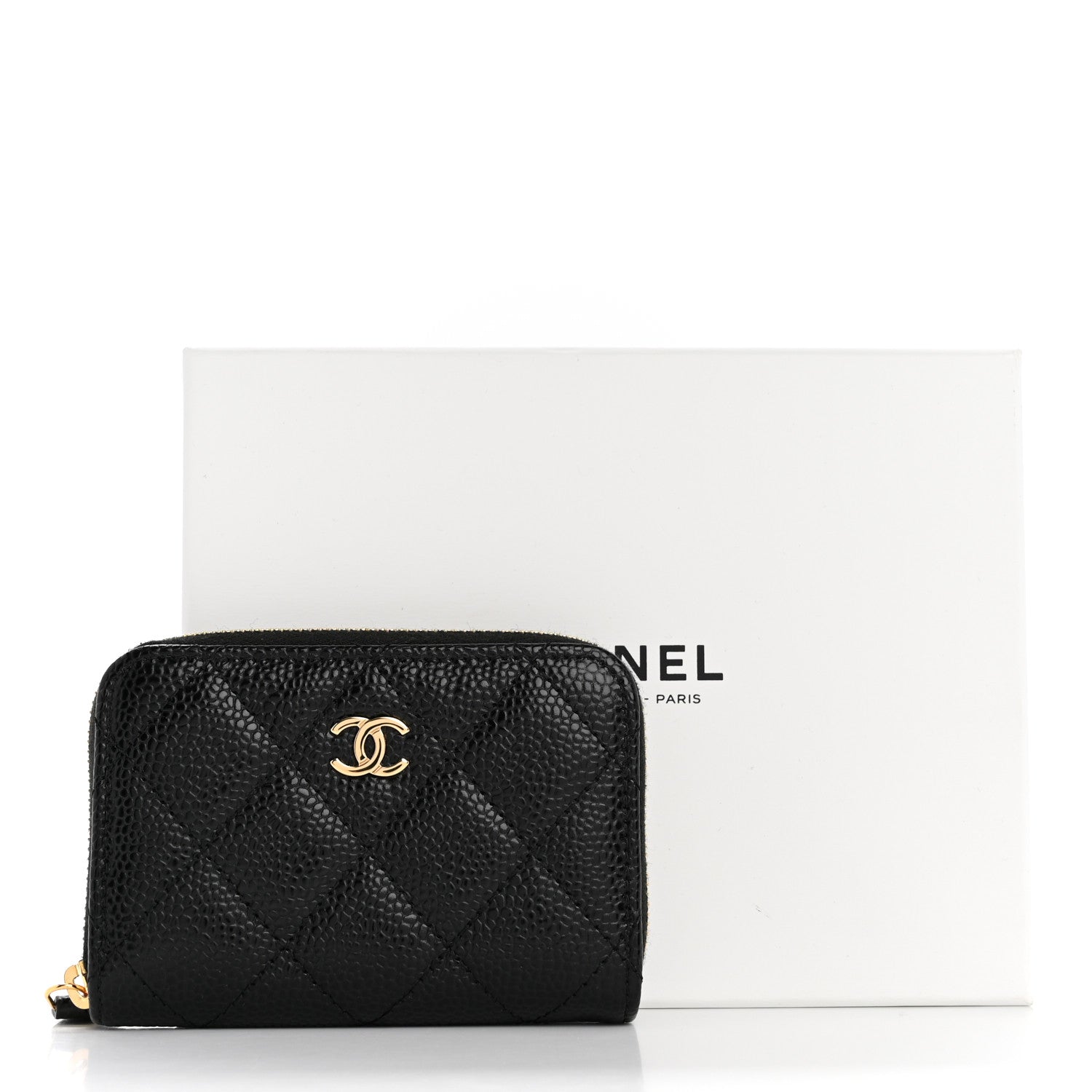 Chanel Caviar Quilted Zip Coin Purse Black 8 of 8