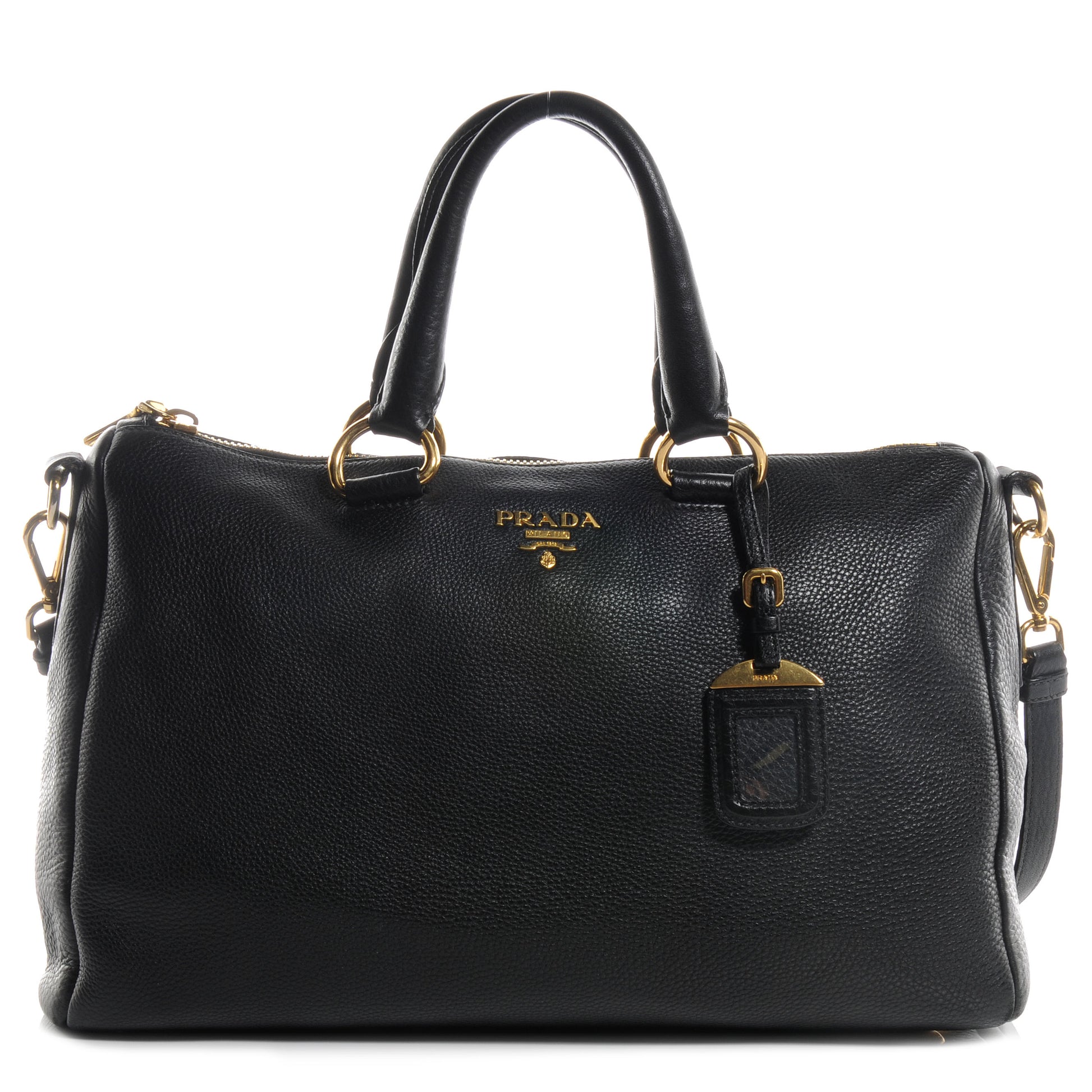 Prada Vitello Daino Boston Bag Black 1 of 11