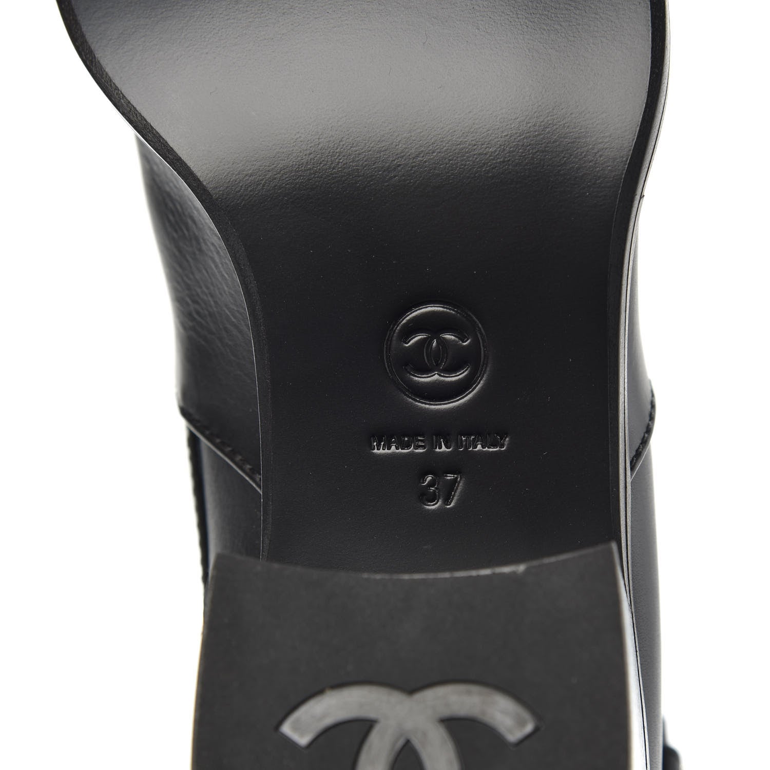 Chanel Calfskin Quilted CC Boots 37 Black 6 of 9