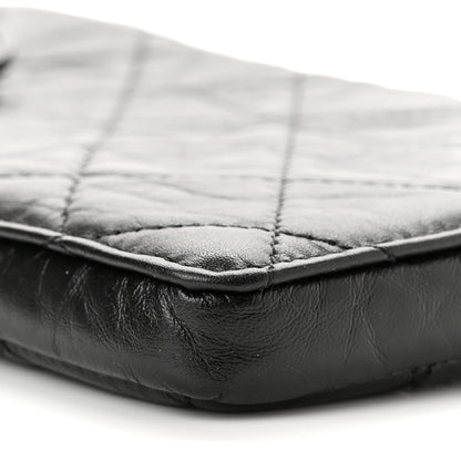 Chanel Aged Calfskin Quilted 2.55 Reissue Phone Holder With Chain Black 10 of 12