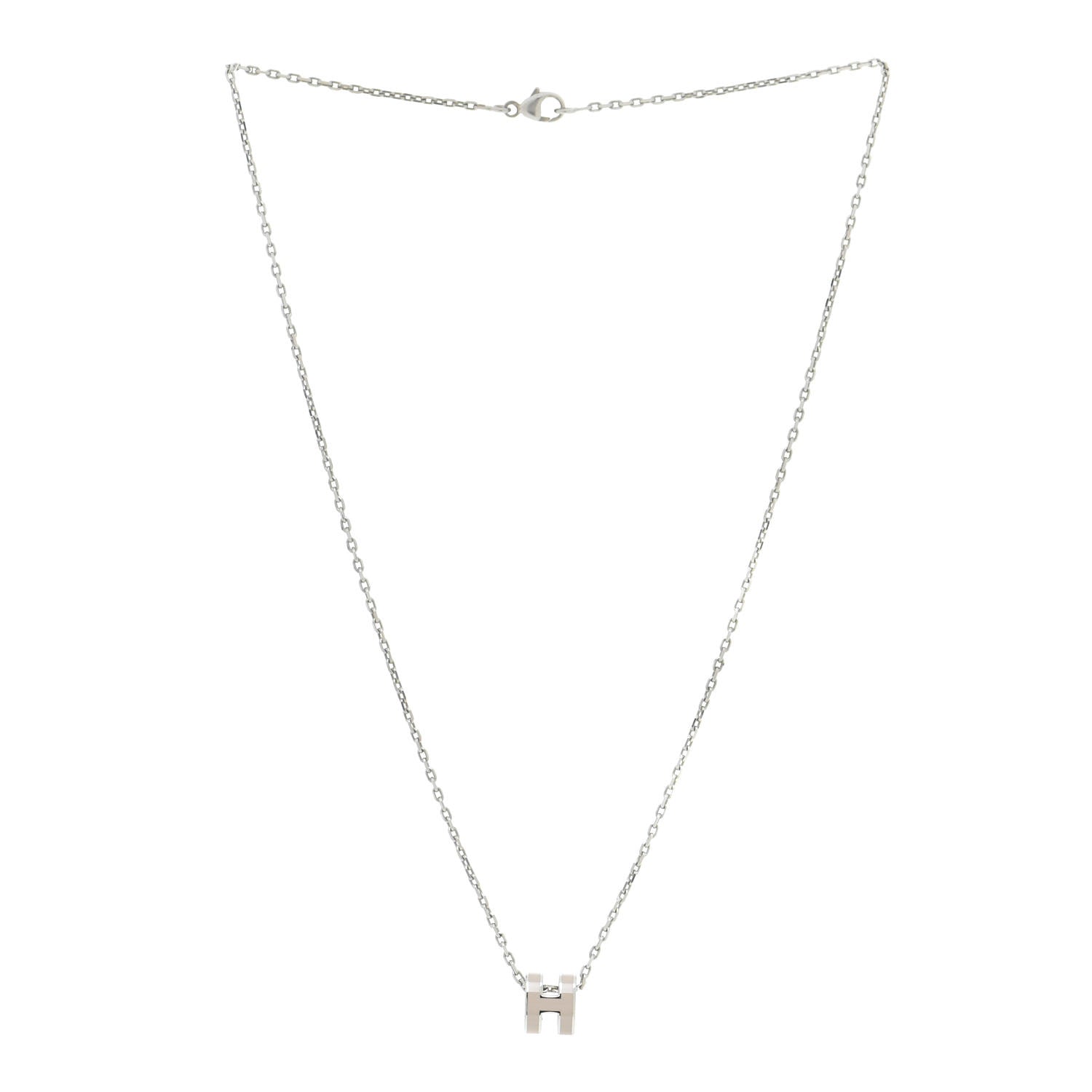 Hermes Palladium Mini Pop H Pendant Necklace Marron Glace 3 of 7