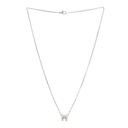Hermes Palladium Mini Pop H Pendant Necklace Marron Glace 3 of 7