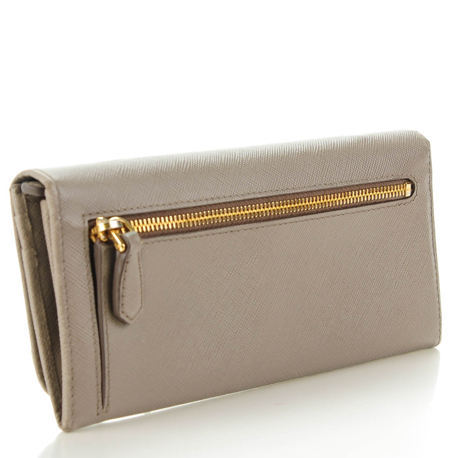 Prada Saffiano Metal Continental Flap Wallet Argilla 3 of 8