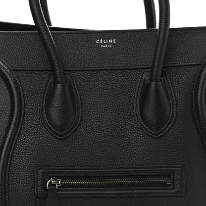 Celine Drummed Calfskin Mini Luggage Black 8 of 10