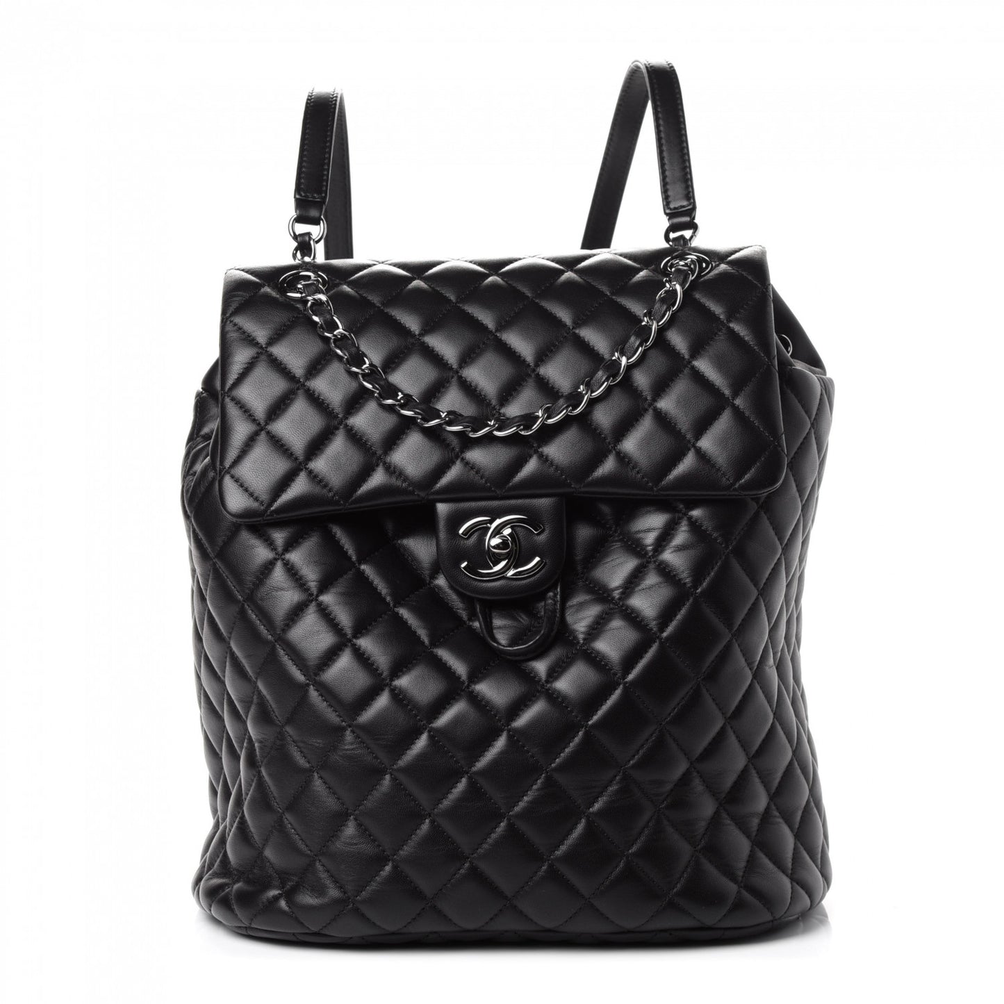 Lambskin Quilted Large Urban Spirit Backpack Black