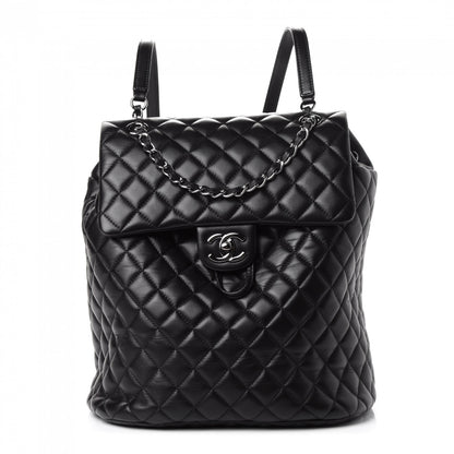 Chanel Lambskin Quilted Large Urban Spirit Backpack Black 1 of 5