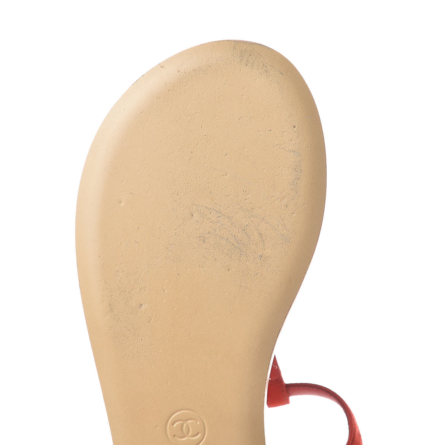 Chanel Lambskin Chain CC Thong Sandals 36 Red 11 of 17
