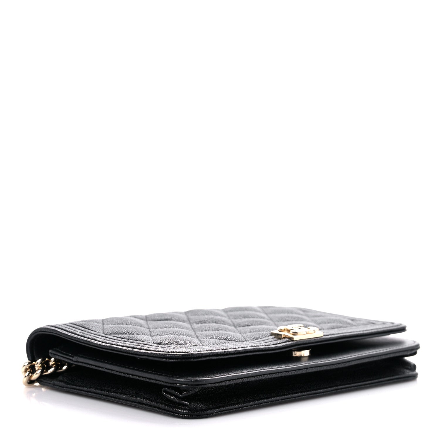 Chanel Caviar Quilted Boy Wallet On Chain WOC Black 4 of 17