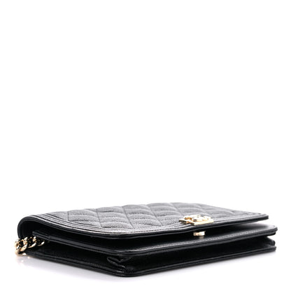 Chanel Caviar Quilted Boy Wallet On Chain WOC Black 4 of 17