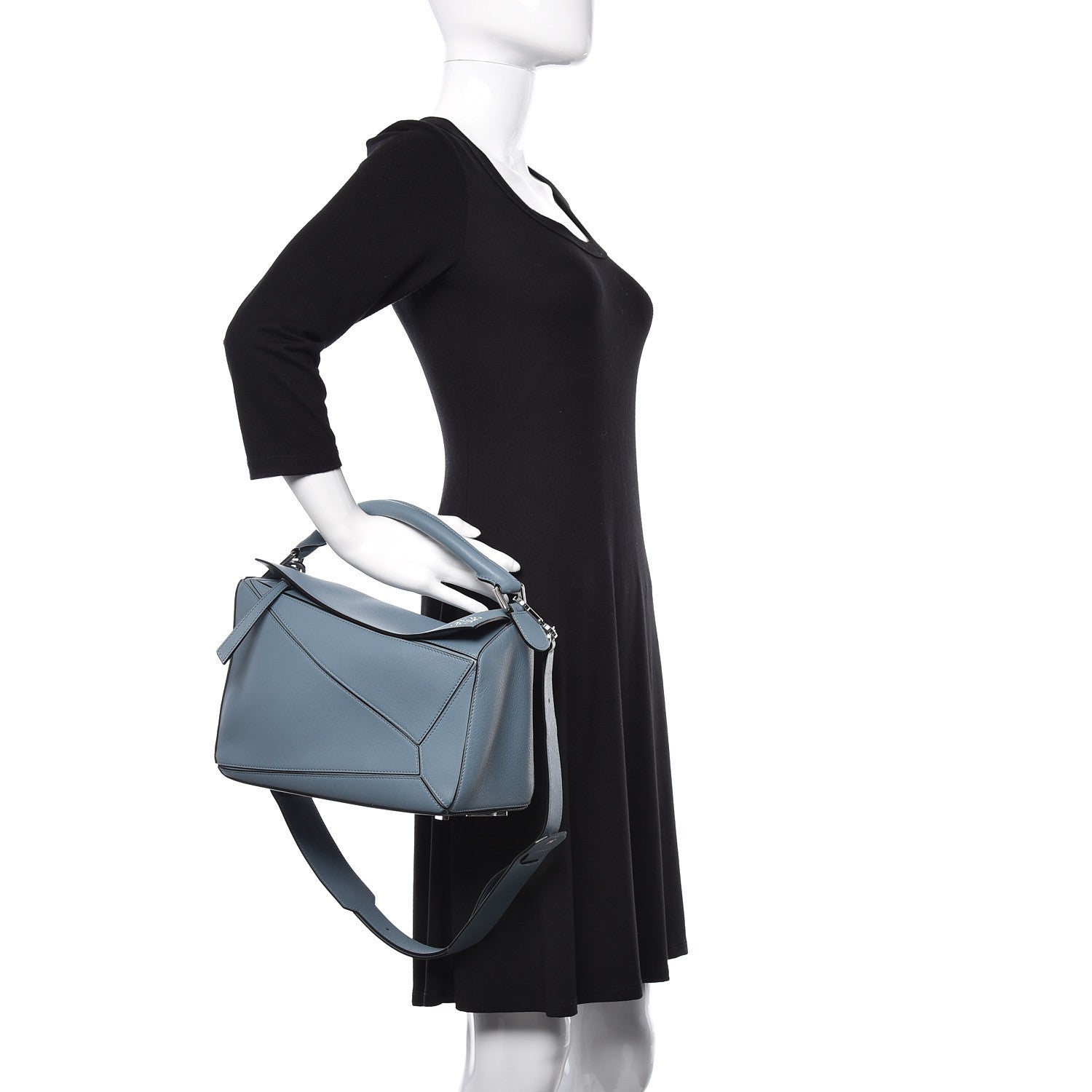 Loewe Calfskin Medium Puzzle Bag Stone Blue 2 of 10