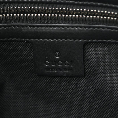 Gucci Soft GG Supreme Monogram Appia Calfskin Web East West Messenger Bag Black Grey 6 of 11
