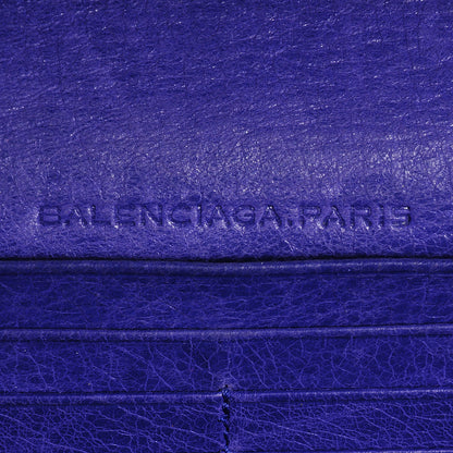 Balenciaga Agneau Giant 12 Rose Gold Hardware Money Wallet Bleu Lavande 6 of 9