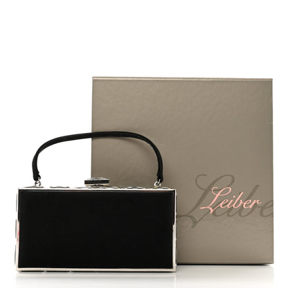 Judith Leiber Satin Crystal Box Clutch Black Silver 8 of 8