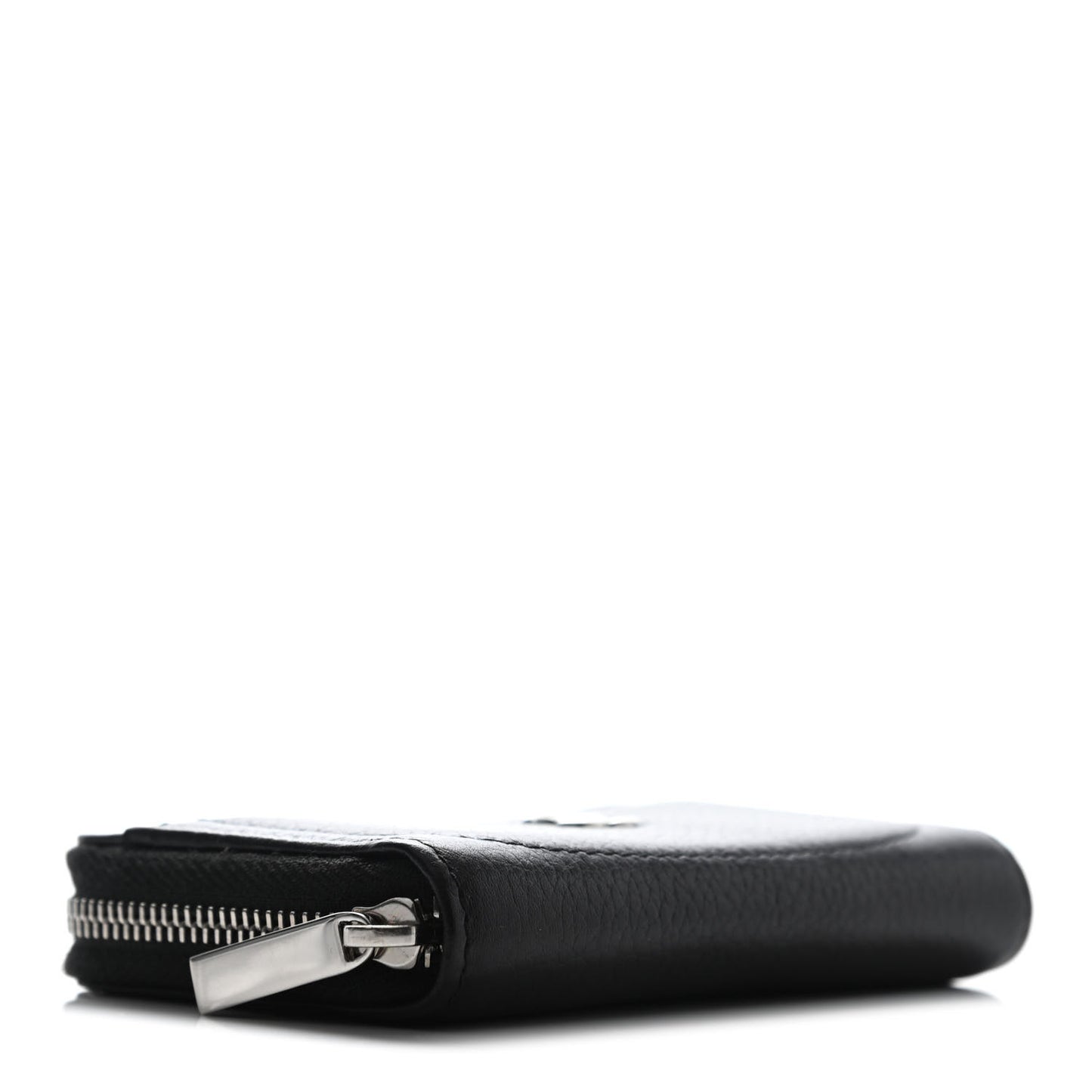 Grained Calfskin Neo Executive Zip Coin Purse Black