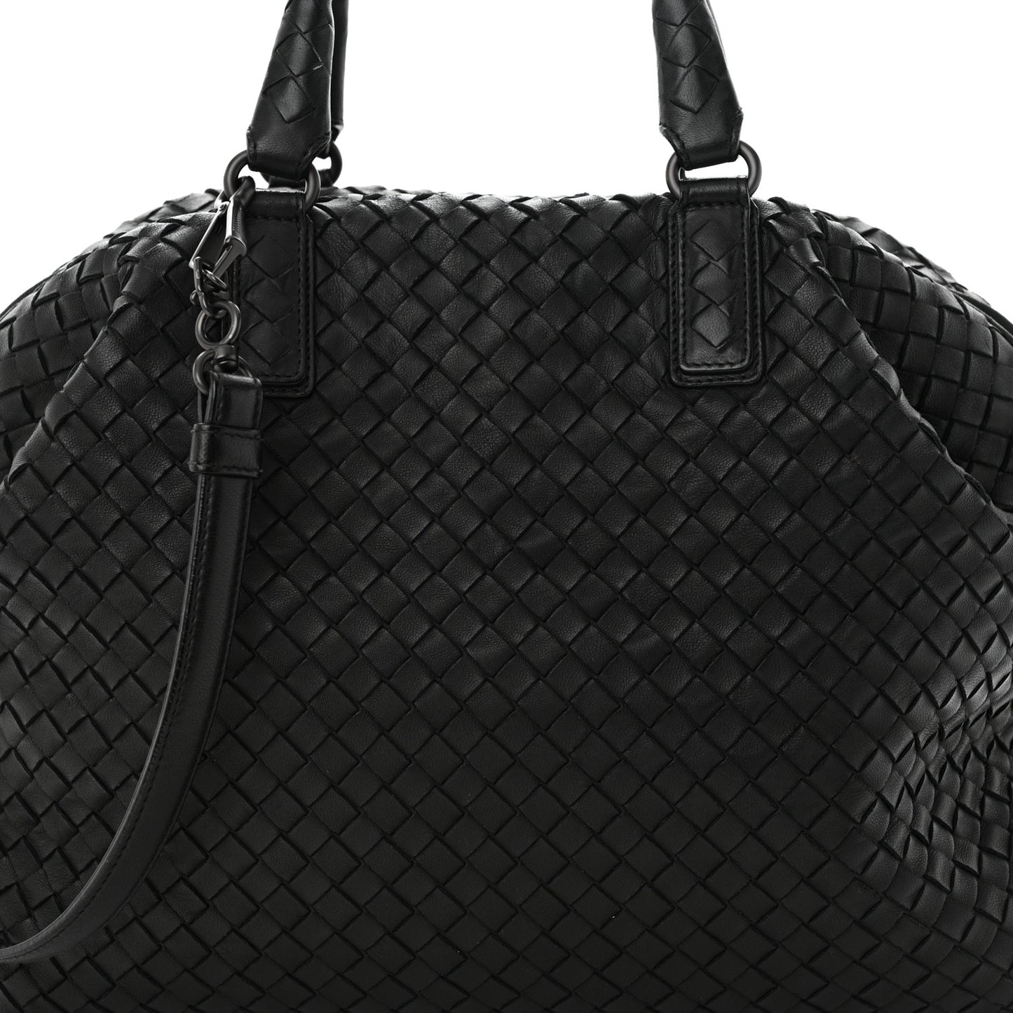 Nappa Intrecciato Medium Convertible Tote Black