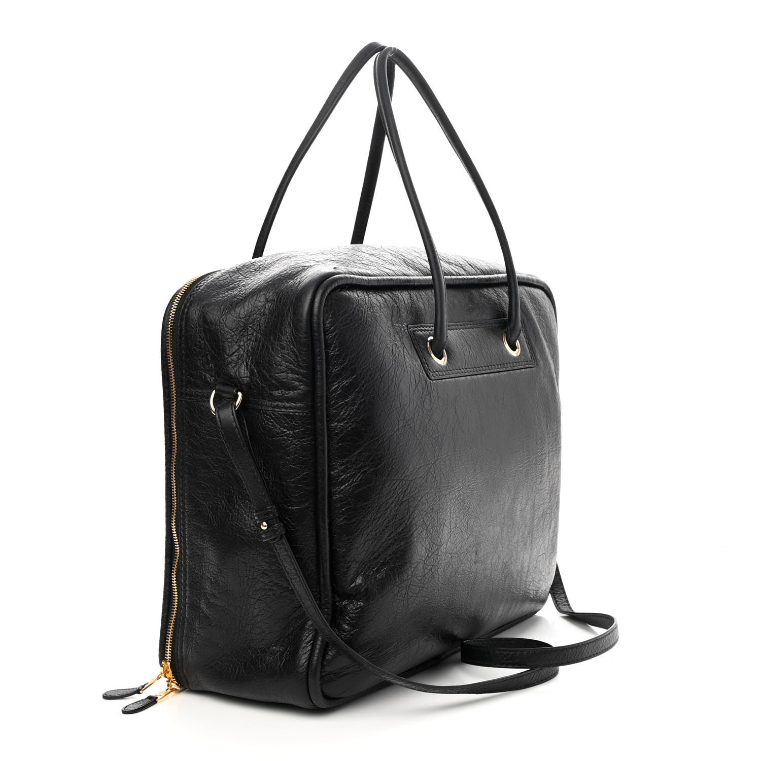 Balenciaga Agneau Medium Blanket Square Tote Black 3 of 10