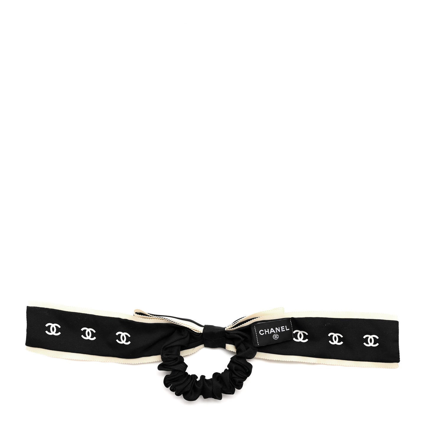 Silk Hair Tie Black Ivory