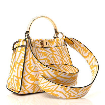 Fendi X SARAH COLEMAN Vitello Liberty Shiny Nappa Plexiglass FF Vertigo Mini Peekaboo Iconic Satchel Mimosa White 3 of 6