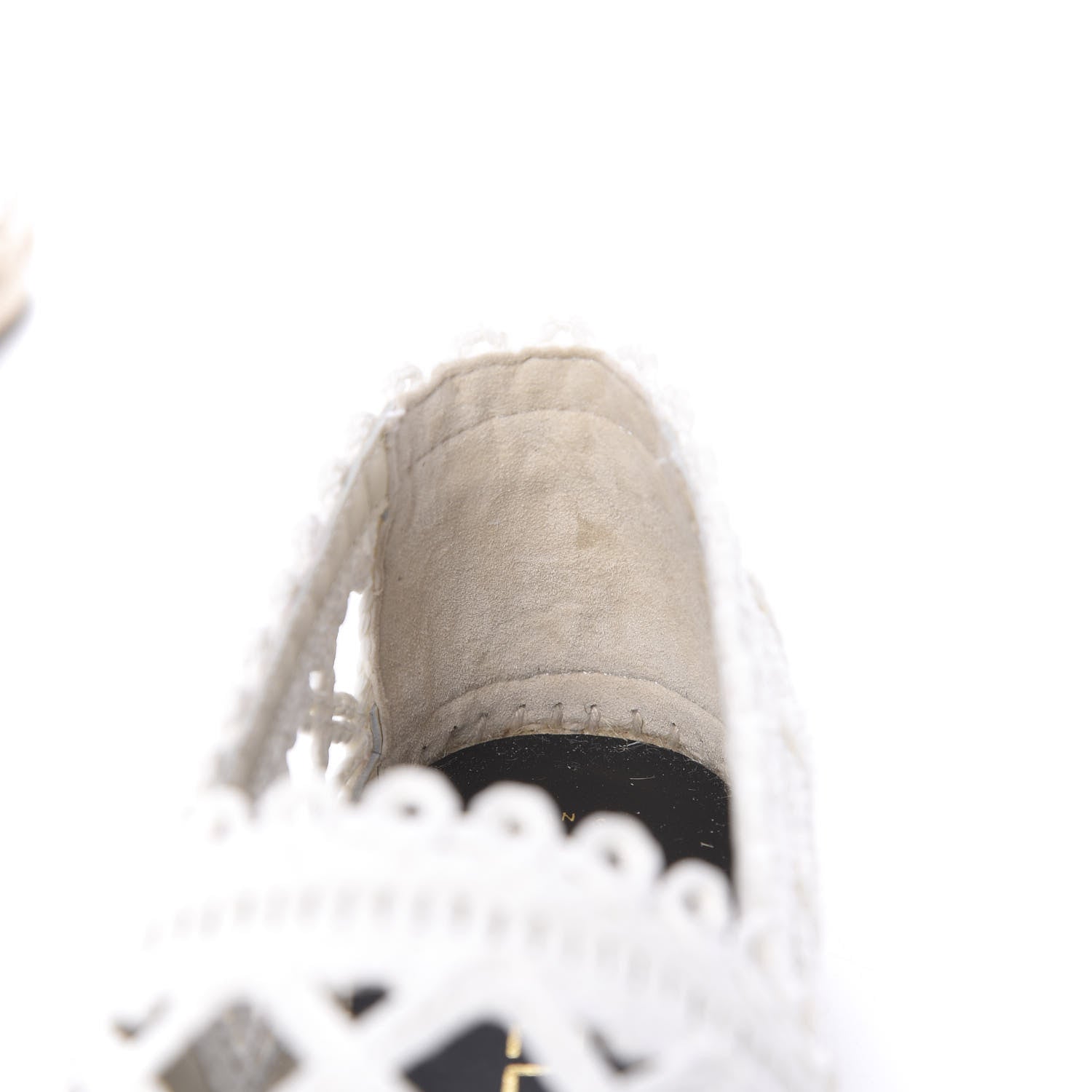 Chanel Woven Fabric Grosgrain CC Espadrilles 38 White Black 6 of 11
